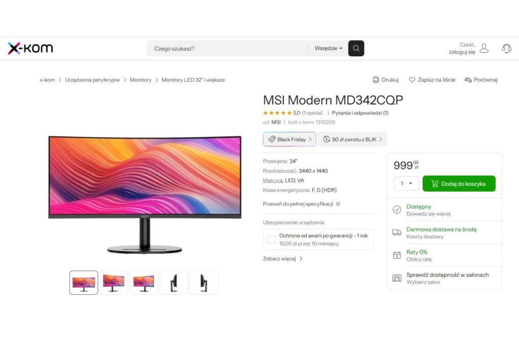Monitor MSI Modern MD342CQP