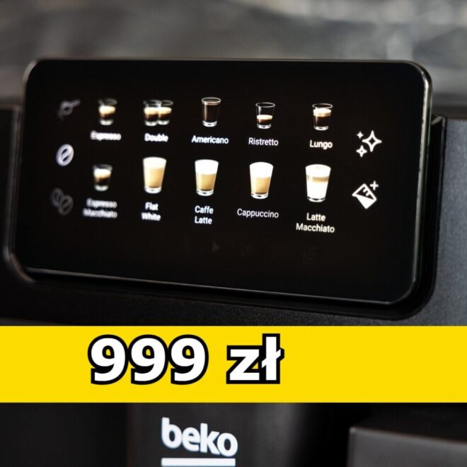 Automatyczny ekspres do kawy Beko za 999 zł. 10 napojów i aż 19 barów