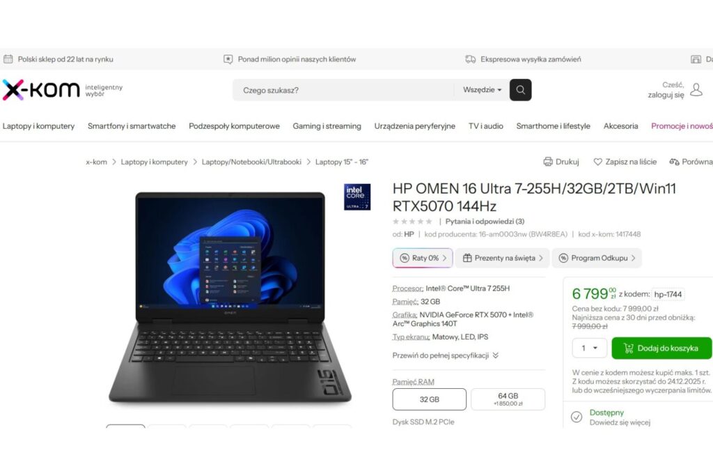 Laptop HP OMEN 16 Ultra