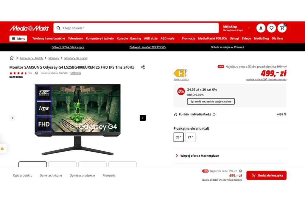 Monitor SAMSUNG Odyssey G4