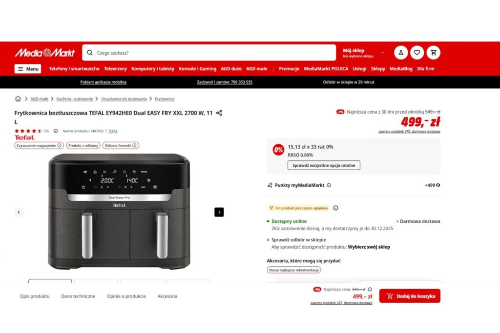 Frytkownica beztłuszczowa Air Fryer TEFAL