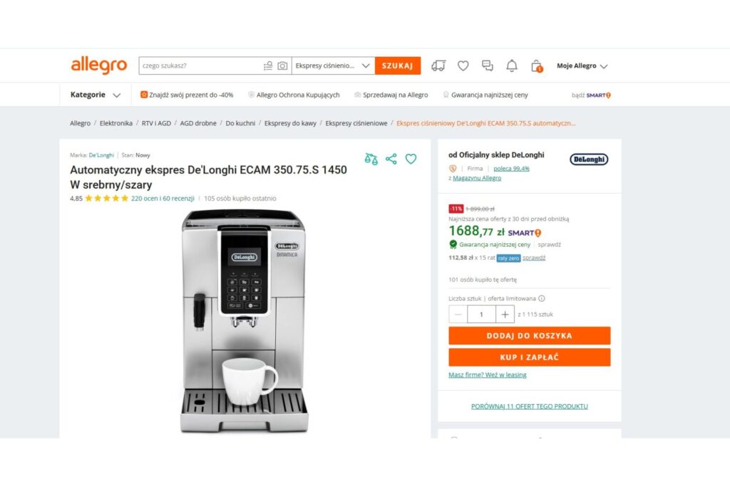 Automatyczny ekspres De'Longhi