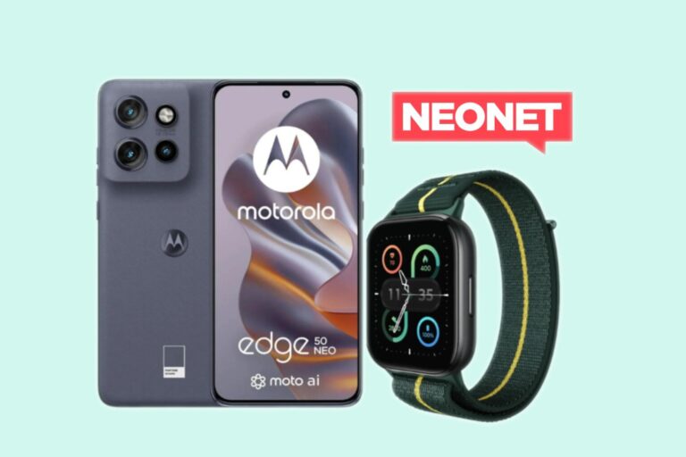 Promocja na zestaw telefon + zegarek. Neonet przecenił Motorolę Edge 50 Neo z Moto Watch Fit