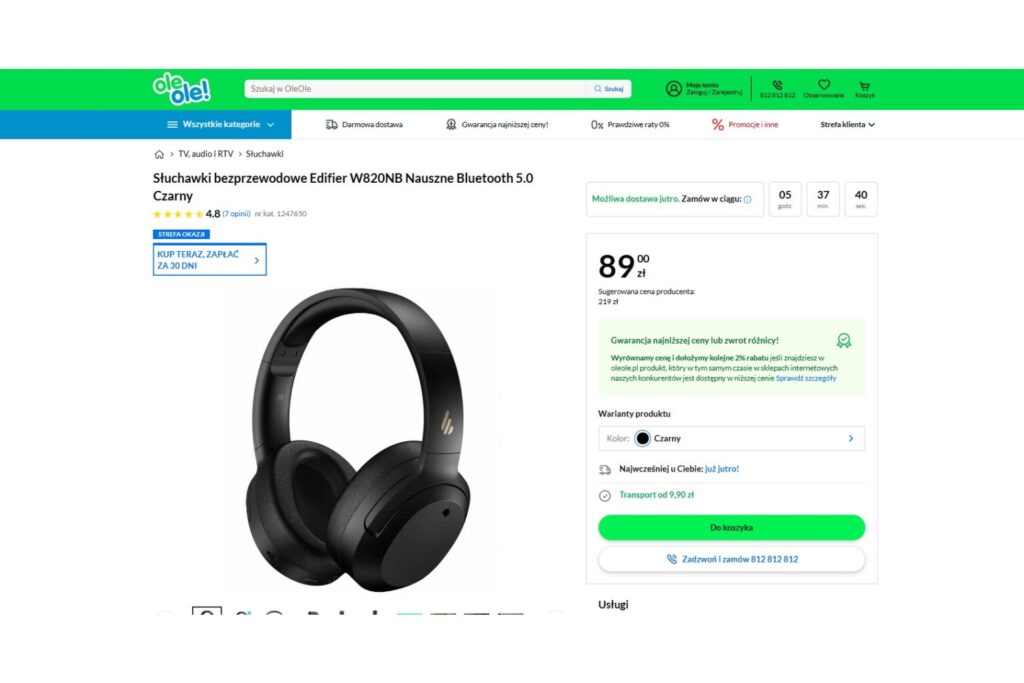Słuchawki Edifier W820NB