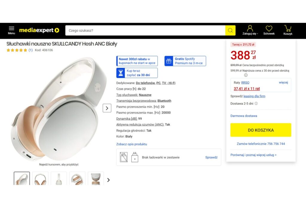 Słuchawki nauszne SKULLCANDY Hesh ANC