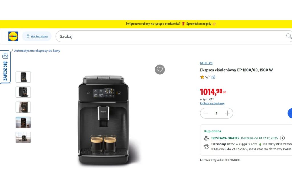 Ekspres ciśnieniowy Philips EP 1200/00