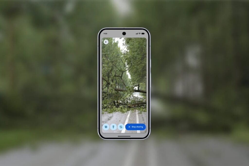 Android włącza wideo na żywo dla numerów alarmowych.