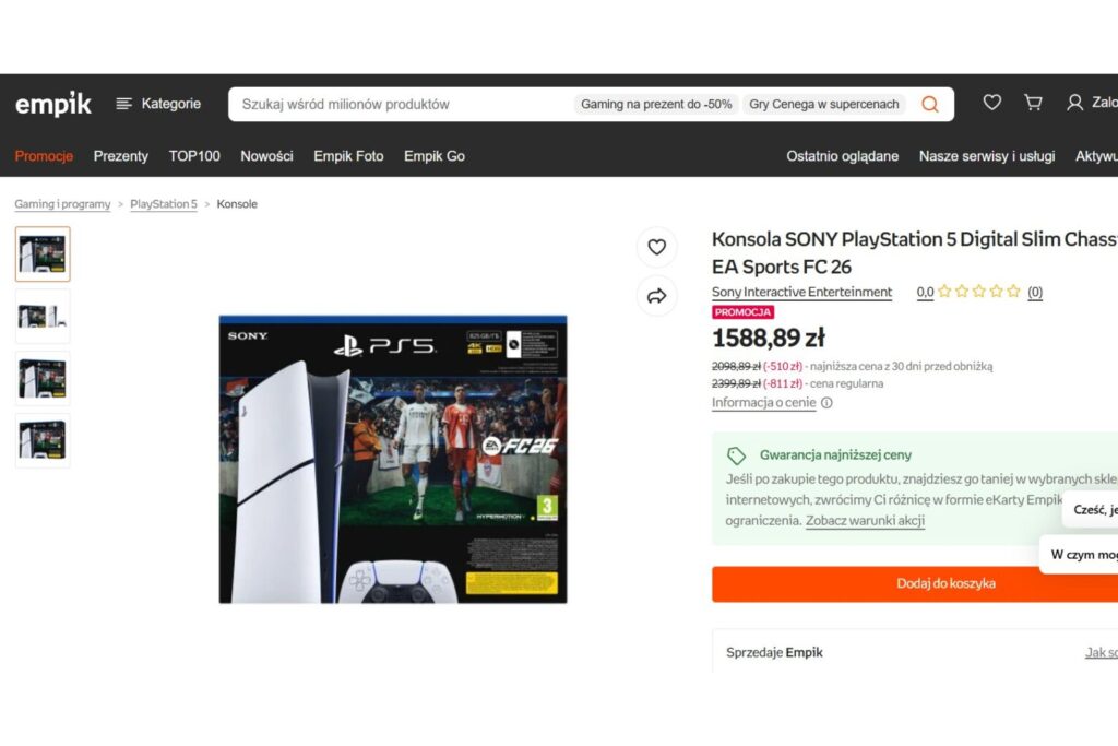 Konsola SONY PlayStation 5 Digital Slim Chassis E + EA Sports FC 26