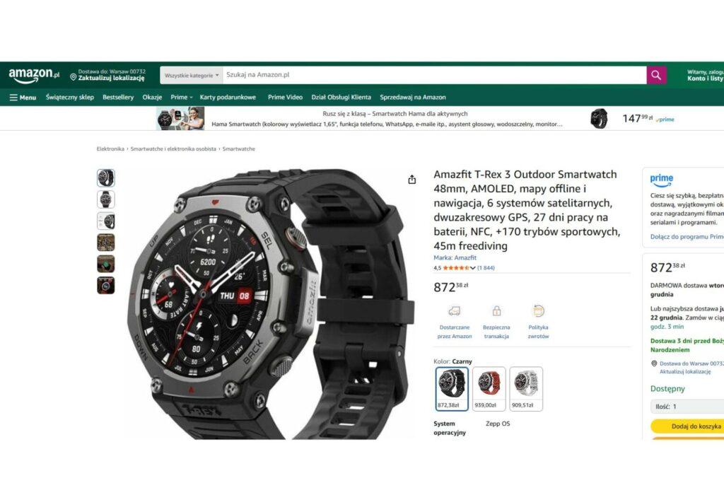 Smartwatch Amazfit T-Rex 3