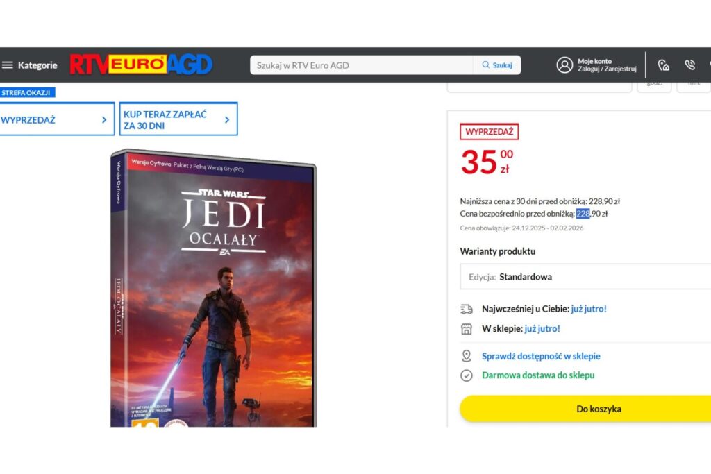 Star Wars Jedi Ocalały Gra na PC