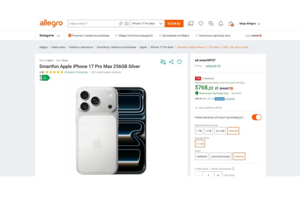 Smartfon Apple iPhone 17 Pro Max