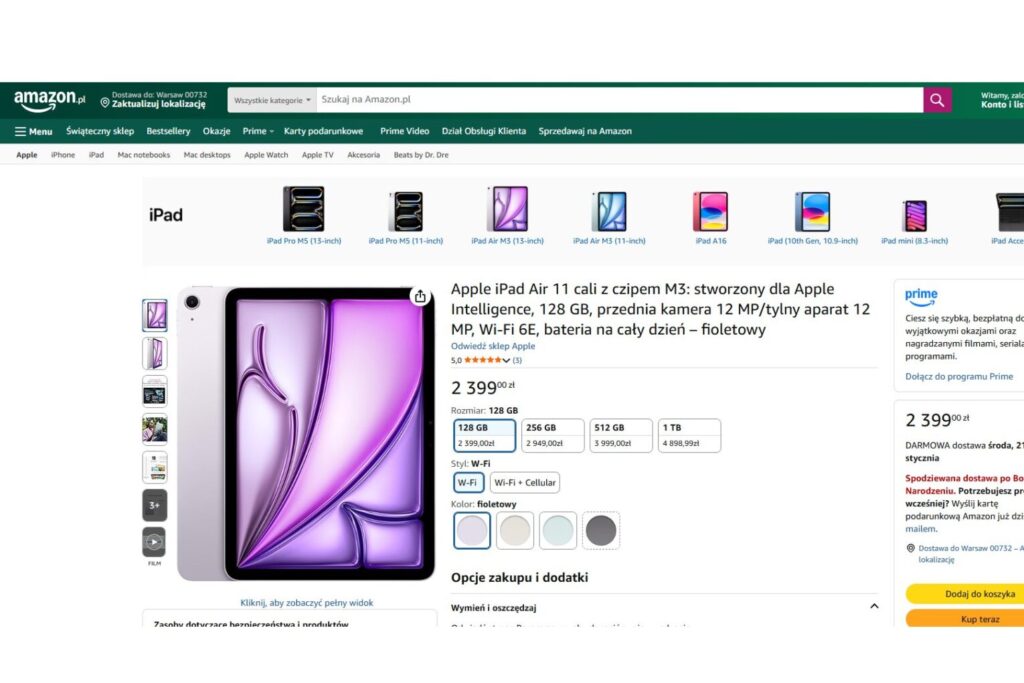 Apple iPad Air 11 cali z czipem M3
