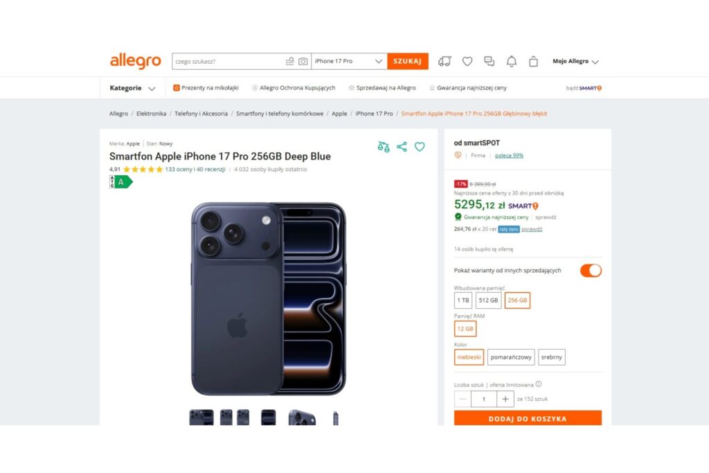 iPhone 17 Pro w promocji na Allegro