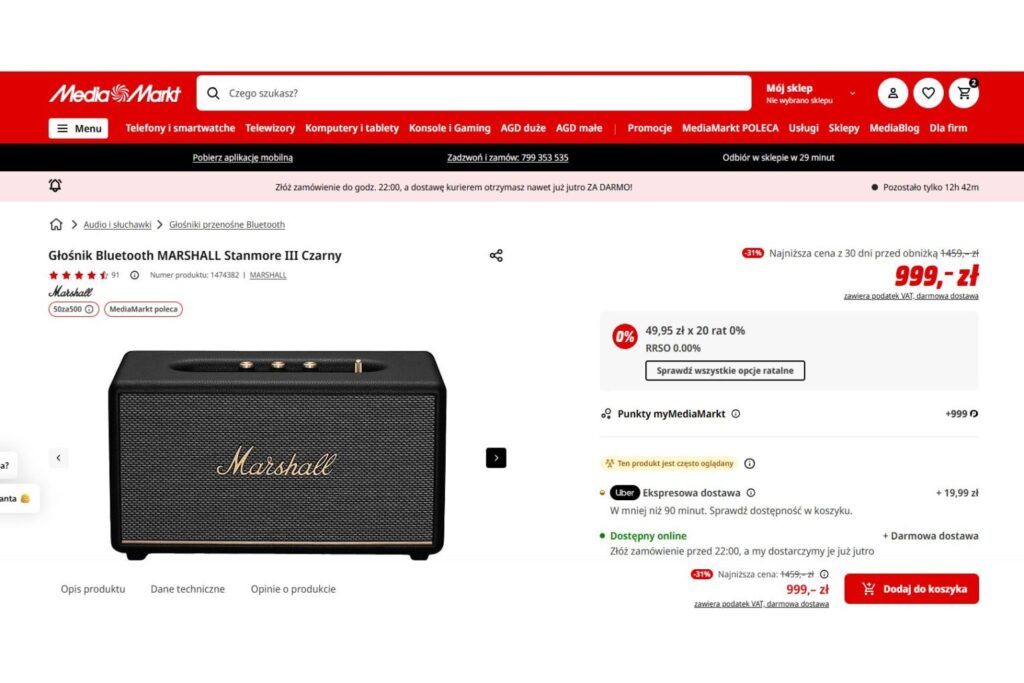 Głośnik Bluetooth MARSHALL Stanmore III