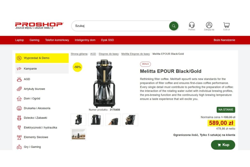 Ekspres przelewowy Melitta