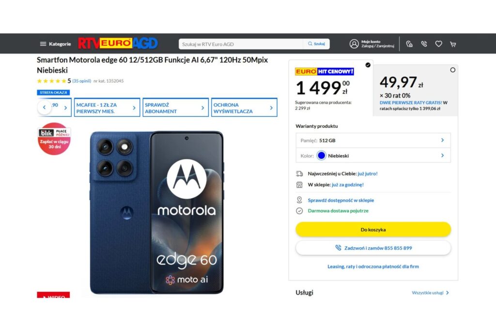 Smartfon Motorola edge 60