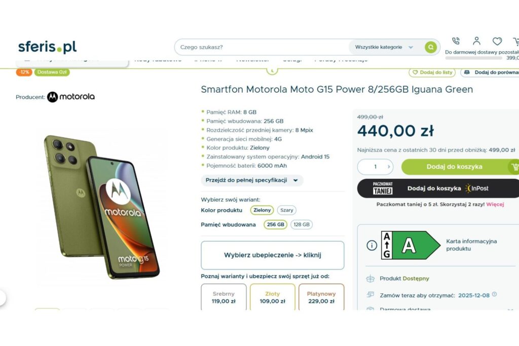 Smartfon Motorola Moto G15 Power