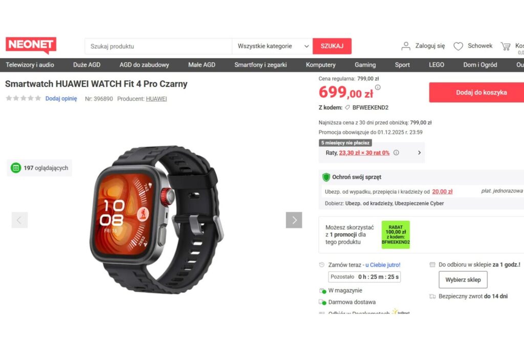 Smartwatch HUAWEI WATCH Fit 4 Pro