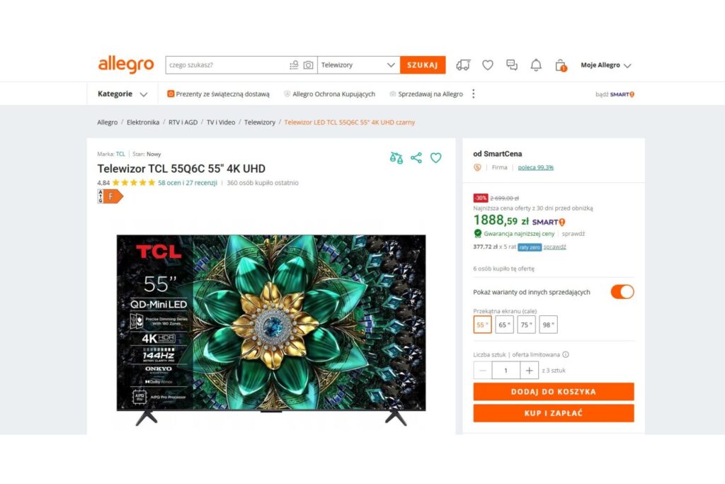 Telewizor TCL 55Q6C