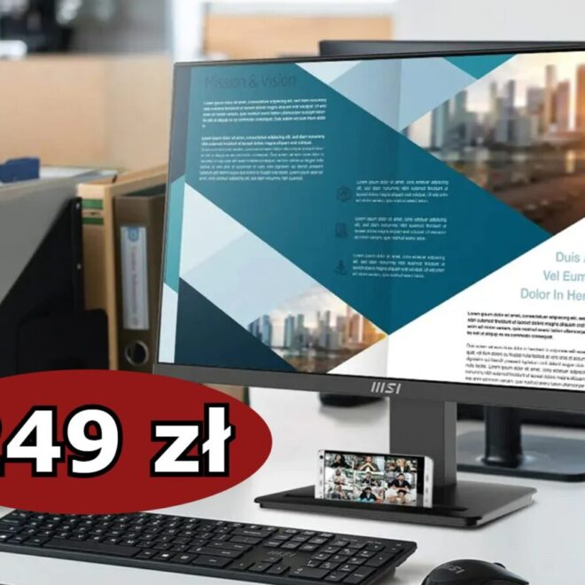 24-calowy monitor MSI PRO za 249 zł w X-Kom. Super cena jak za Full HD, VA i 100 Hz