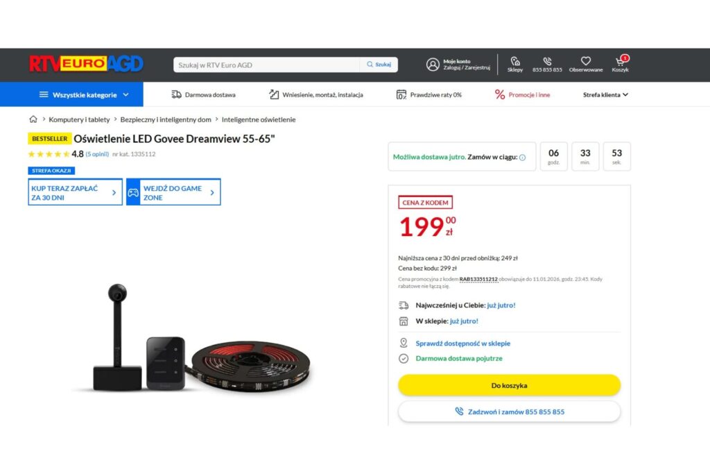 Oświetlenie LED Govee Dreamview