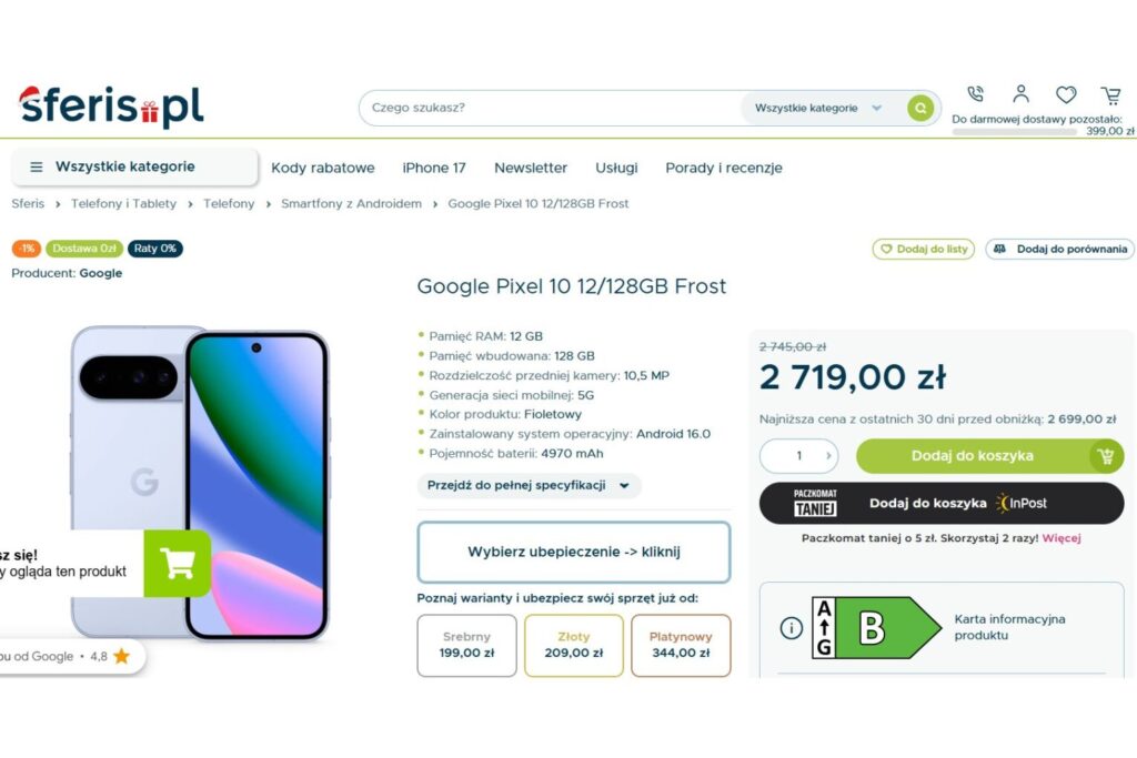 Google Pixel 10 12/­128GB Frost
