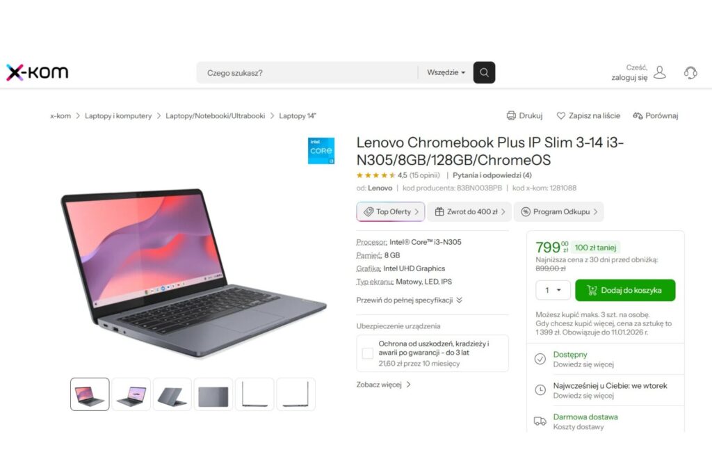 Lenovo Chromebook Plus IP Slim