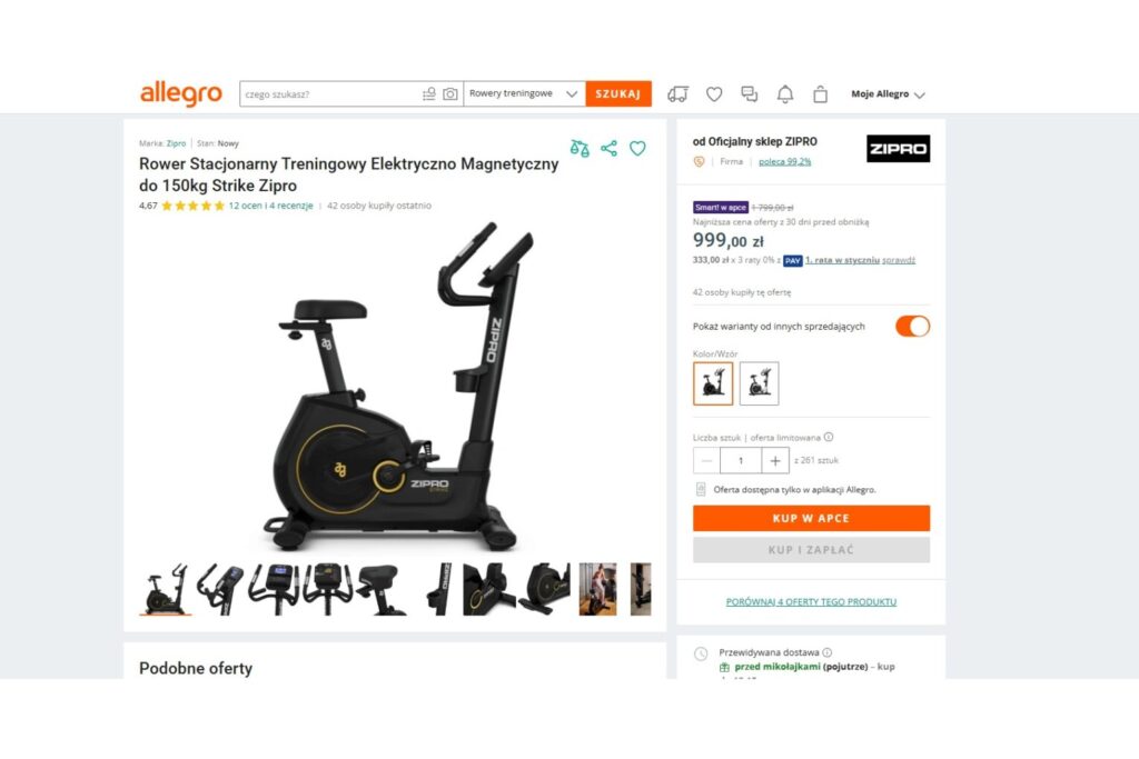 Rower Stacjonarny Treningowy Elektryczno Magnetyczny