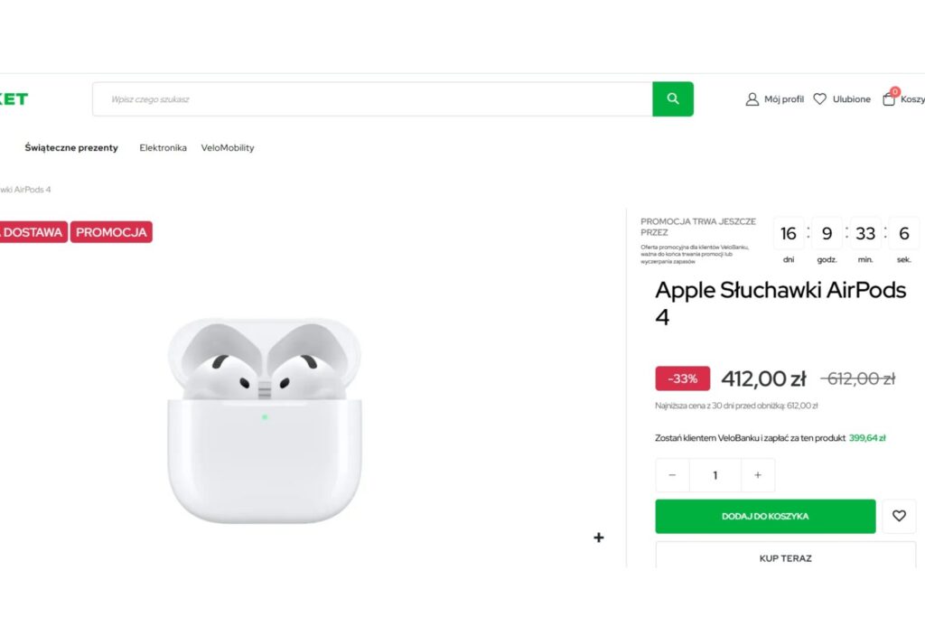 Słuchawki Apple AirPods 4