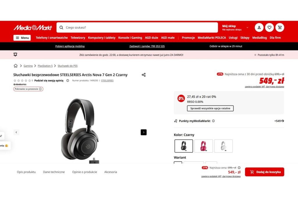 Słuchawki bezprzewodowe STEELSERIES Arctis Nova 7 Gen 2