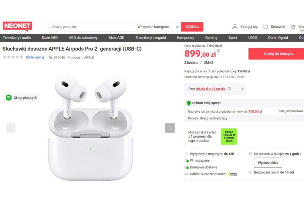 Słuchawki douszne APPLE Airpods Pro 2. generacji