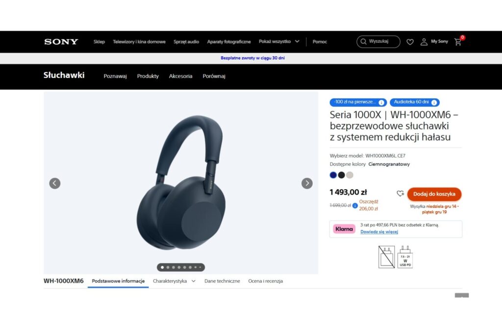 Sony WH-1000XM6 bezprzewodowe słuchawki