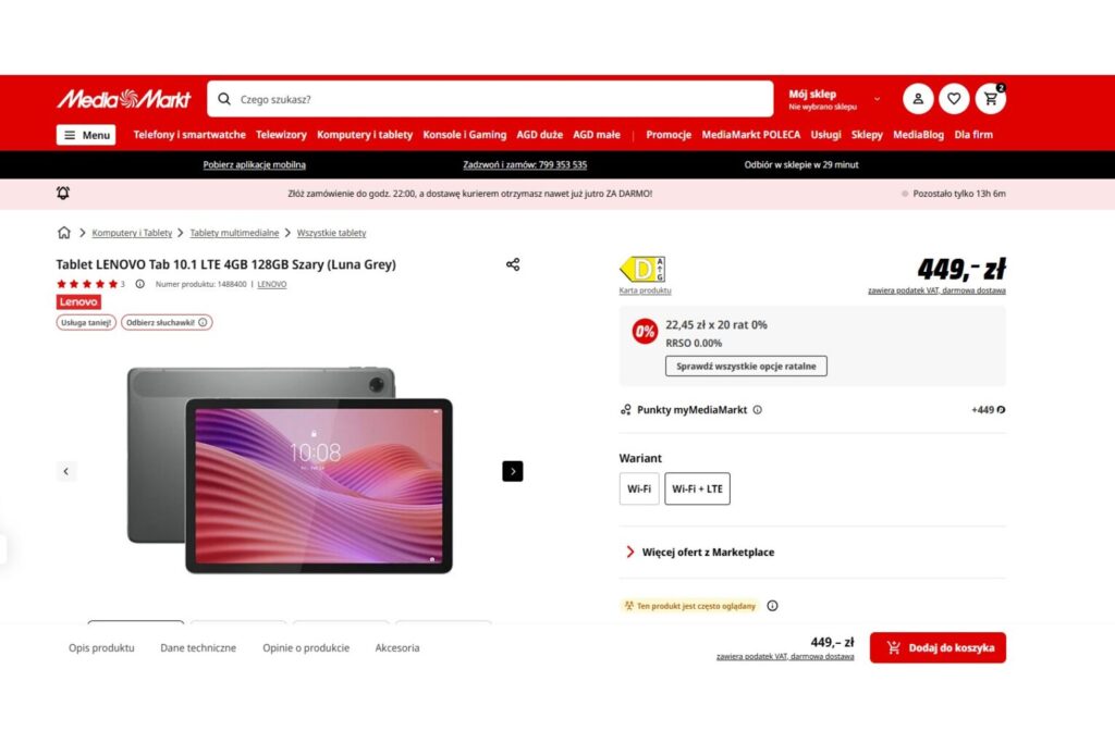 Tablet LENOVO Tab 10.1 LTE 4GB