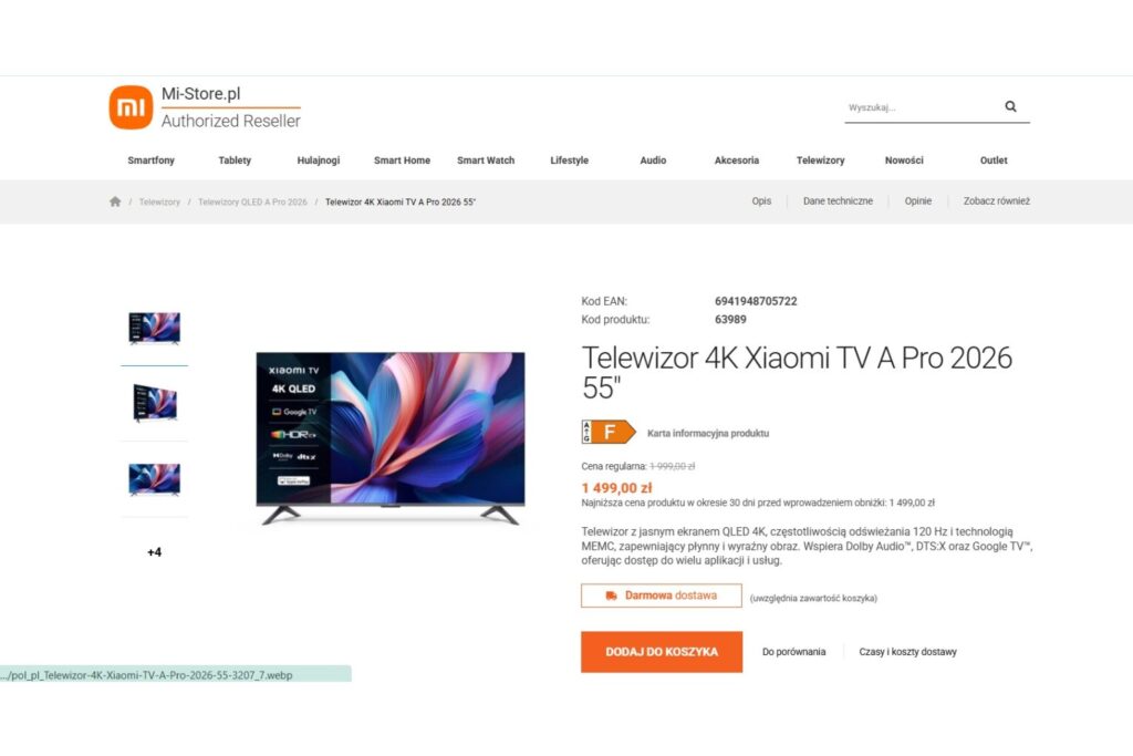 Telewizor Xiaomi TV A Pro 2026 55"