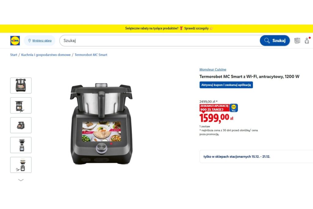 Termorobot MC Smart z Wi-Fi, antracytowy, 1200 W