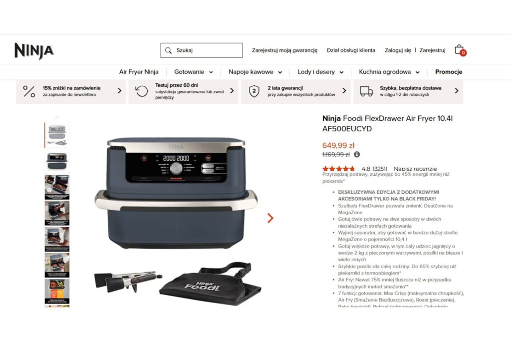 Ninja Foodi FlexDrawer Air Fryer 10.4l
