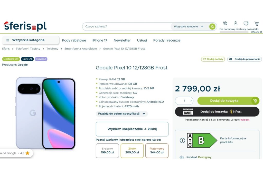 Smartfon Google Pixel 10