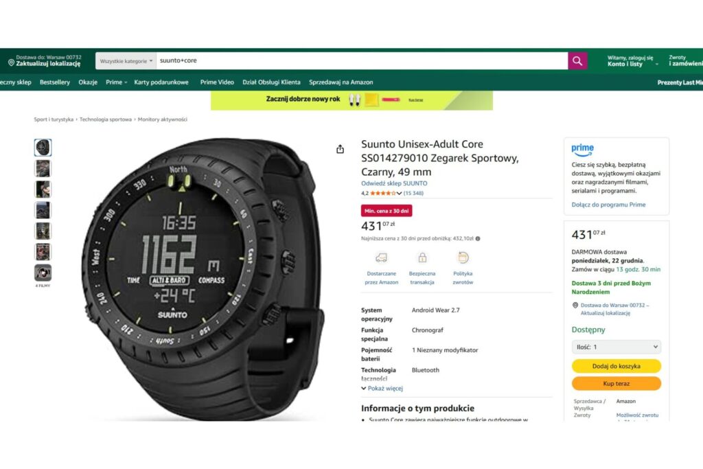 Suunto Core Tradycyjny zegarek outdoorowy