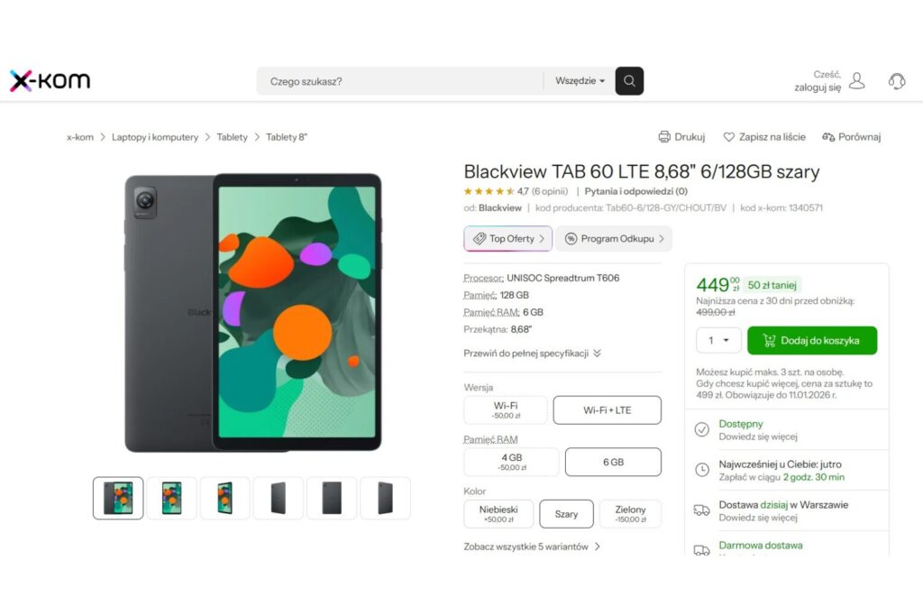 Tablet Blackview TAB 60 LTE z X-Kom