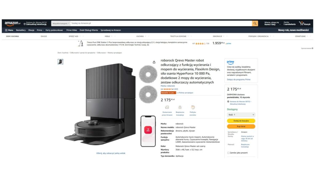 roborock Qrevo Master robot sprzątający