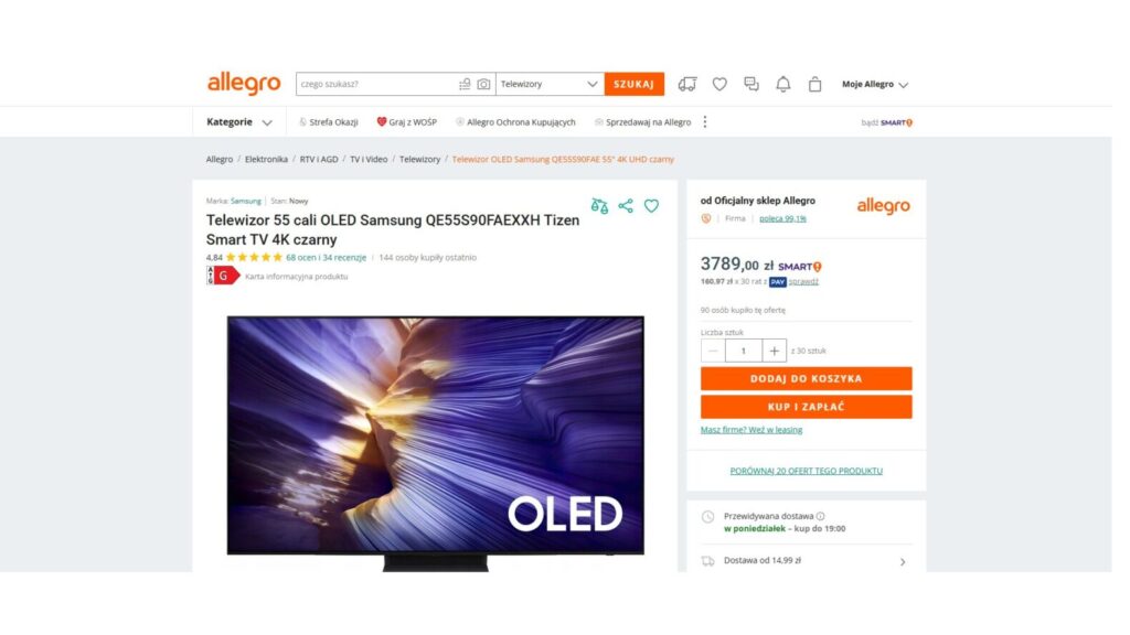 Telewizor 55 cali OLED Samsung