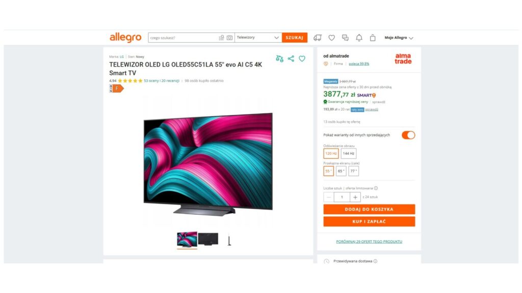 TELEWIZOR OLED LG OLED55C51LA