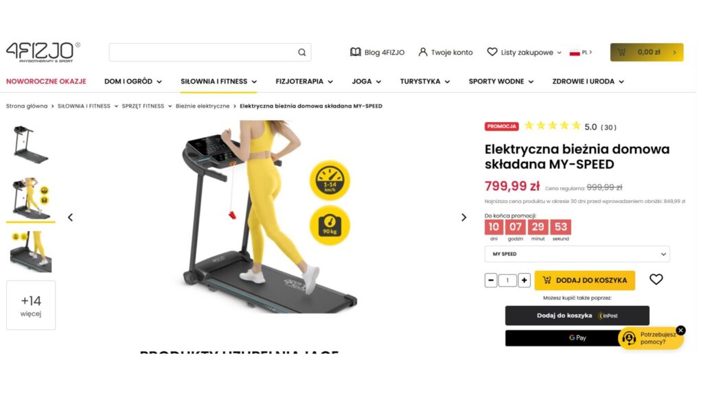 Elektryczna bieżnia domowa składana MY-SPEED