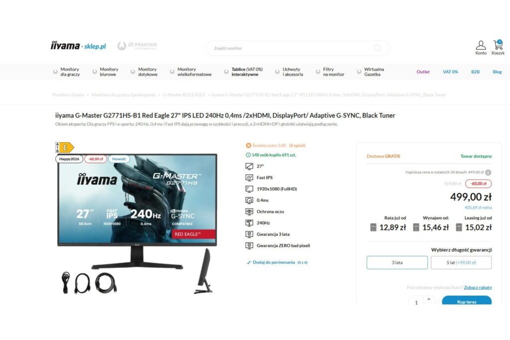 Monitor iiyama G-Master G2771HS-B1 Red Eagle