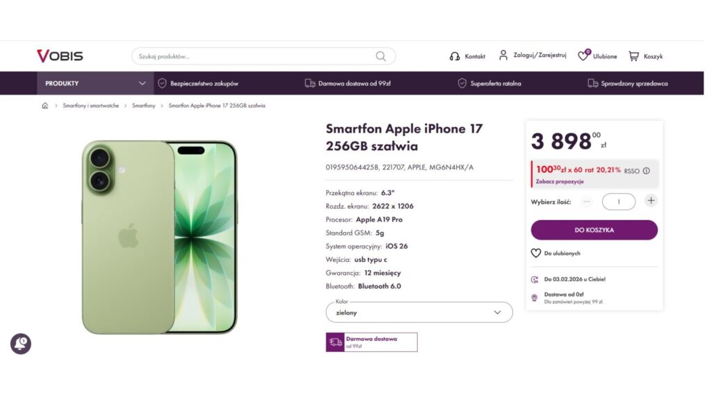 iPhone 17 w nowej cenie w sklepie Vobis