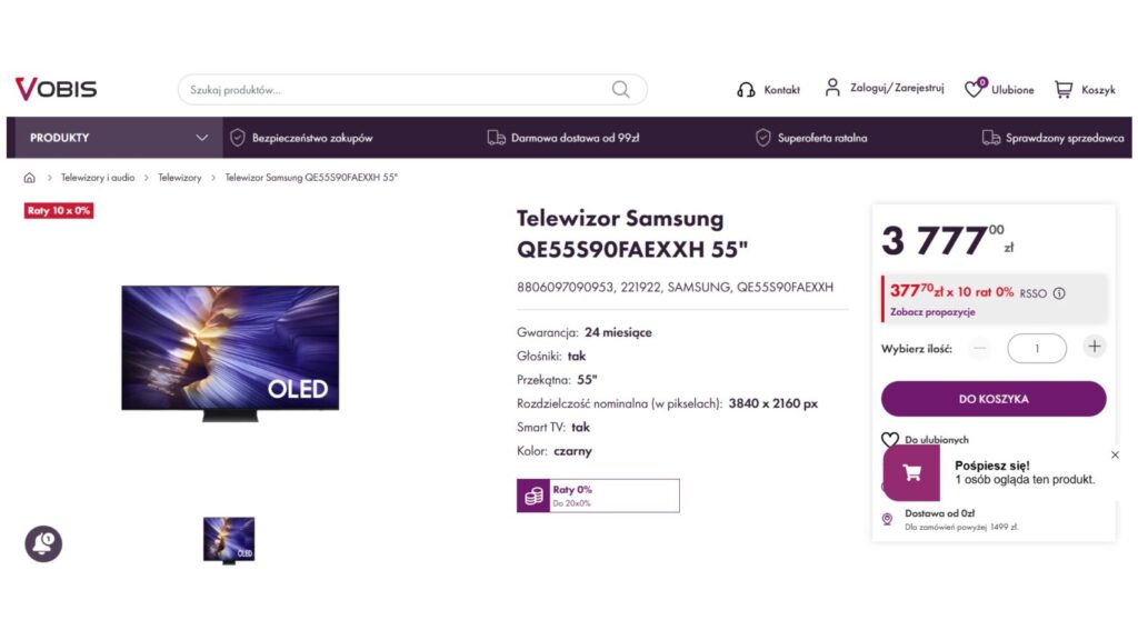 Telewizor Samsung QE55S90F 55"