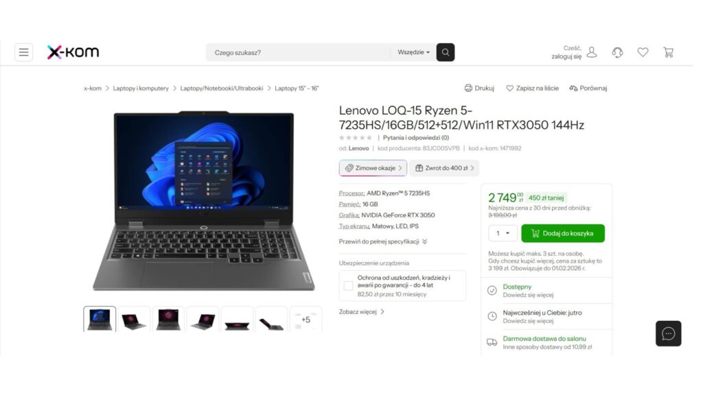 Laptop Lenovo LOQ-15