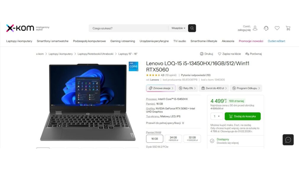 Laptop Lenovo LOQ-15