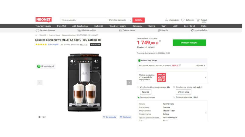 Ekspres ciśnieniowy MELITTA F30/0-100
