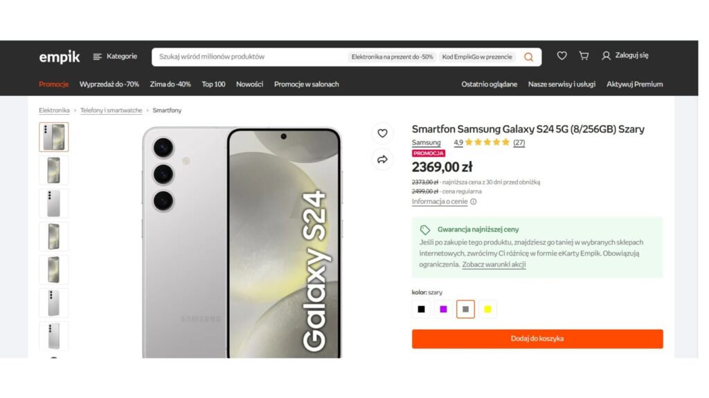 Smartfon Samsung Galaxy S24 5G (8/256GB)